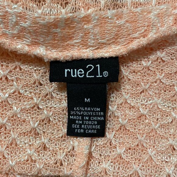 Rue21 Open Knit Pink Cardigan Size Medium - Picture 3 of 4